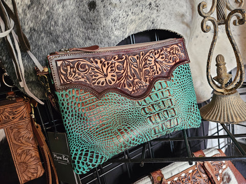 Sipala Hand Tooled Clutch Bag